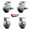 Service Caster Tool Box Caster Wheel Set 4'' Thermoplastic Rubber Swivel Casters, 4PK TOOL-SCC-20S420-TPRRD-TLB-2-R-2 - alternate 3